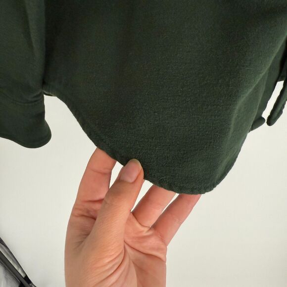 J.Crew Mens Heavyweight Chamois Work Shirt K1202 Cotton Long Sleeve Green SZ XL - Picture 6 of 13